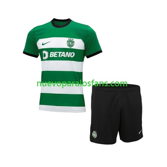 Camiseta de Fútbol Sporting CP Niño Casa 2023-2024 Manga Corta