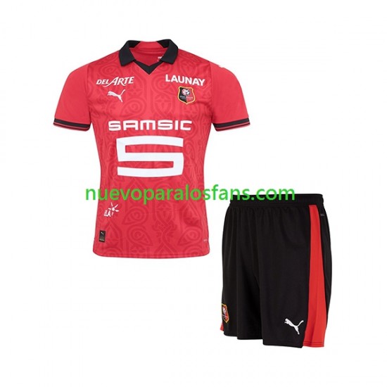 Camiseta de Fútbol Stade Rennais Niño Casa 2023-2024 Manga Corta