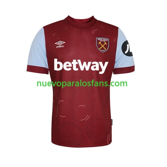 Camiseta de Fútbol West Ham United Hombre Casa 2023-2024 Manga Corta