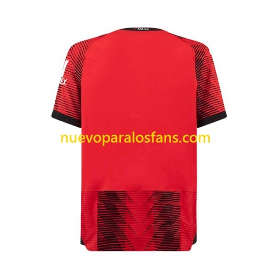 Camiseta de Fútbol AC Milan Hombre Casa 2023-2024 Manga Corta