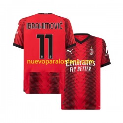 Camiseta de Fútbol AC Milan Ibrahimović 11 Hombre Casa 2023-2024 Manga Corta