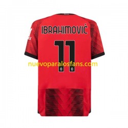 Camiseta de Fútbol AC Milan Ibrahimović 11 Hombre Casa 2023-2024 Manga Corta