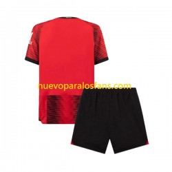 Camiseta de Fútbol AC Milan Niño Casa 2023-2024 Manga Corta