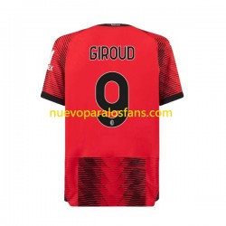 Camiseta de Fútbol AC Milan Olivier Giroud 9 Hombre Casa 2023-2024 Manga Corta