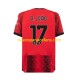 Camiseta de Fútbol AC Milan Rafael Leao 17 Hombre Casa 2023-2024 Manga Corta