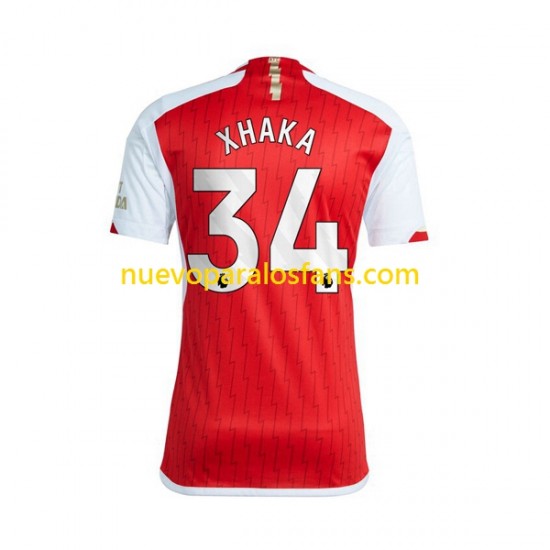 Camiseta de Fútbol Arsenal Xhaka 34 Hombre Casa 2023-2024 Manga Corta
