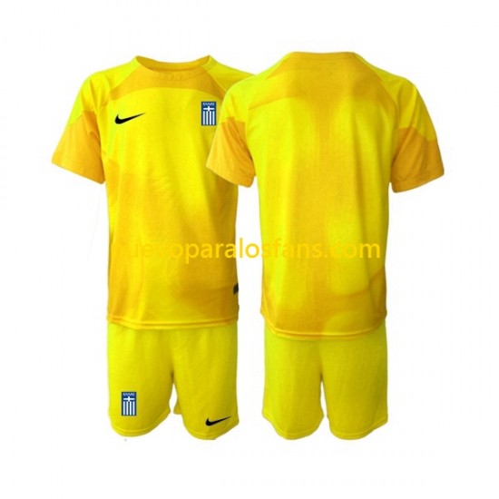 Camiseta de Fútbol Grecia Portero Niño Casa 2023 Manga Corta