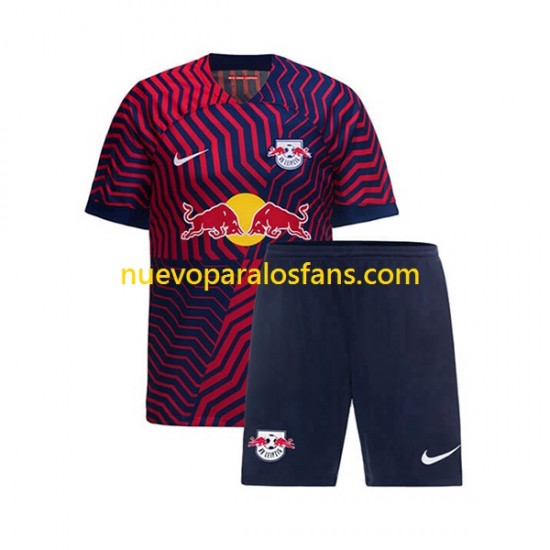 Camiseta de Fútbol RB Leipzig Niño Exterior 2023-2024 Manga Corta