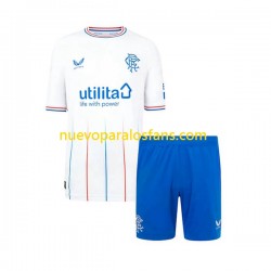 Camiseta de Fútbol Rangers Niño Exterior 2023-2024 Manga Corta