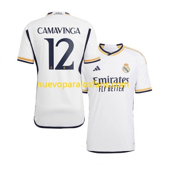 Camiseta de Fútbol Real Madrid Camavinga 12 Hombre Casa 2023-2024 Manga Corta