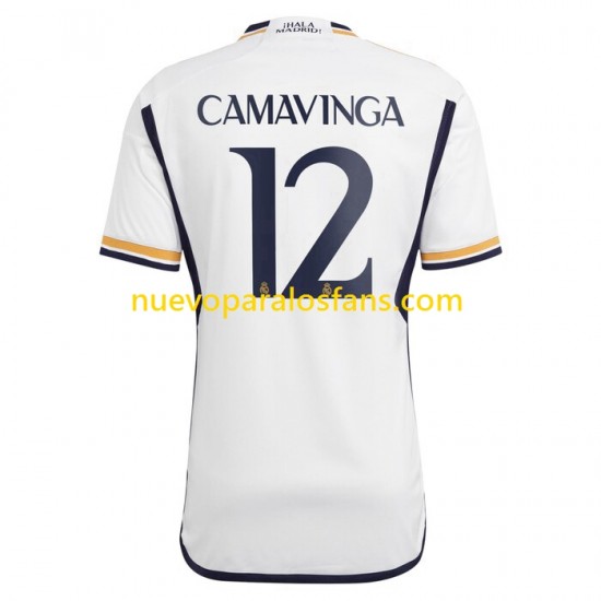 Camiseta de Fútbol Real Madrid Camavinga 12 Hombre Casa 2023-2024 Manga Corta