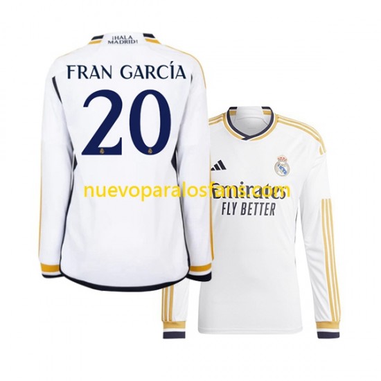 Camiseta de Fútbol Real Madrid Fran Garcia 20 Hombre Casa 2023-2024 Manga Larga