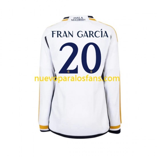 Camiseta de Fútbol Real Madrid Fran Garcia 20 Hombre Casa 2023-2024 Manga Larga
