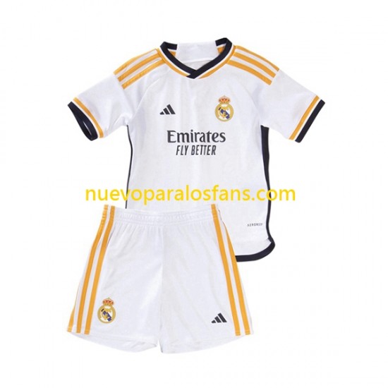 Camiseta de Fútbol Real Madrid Niño Casa 2023-2024 Manga Corta