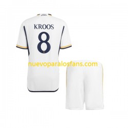 Camiseta de Fútbol Real Madrid Kroos 8 Niño Casa 2023-2024 Manga Corta
