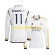 Camiseta de Fútbol Real Madrid Rodrygo Goes 11 Hombre Casa 2023-2024 Manga Larga