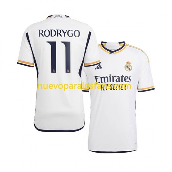 Camiseta de Fútbol Real Madrid Rodrygo Goes 11 Hombre Casa 2023-2024 Manga Corta