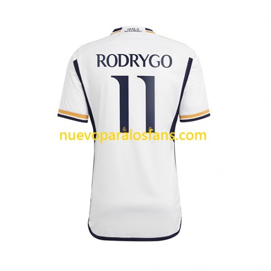 Camiseta de Fútbol Real Madrid Rodrygo Goes 11 Hombre Casa 2023-2024 Manga Corta