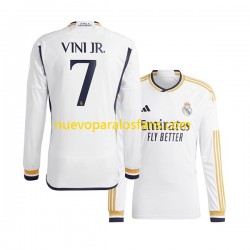 Camiseta de Fútbol Real Madrid Vinicius Junior 7 Hombre Casa 2023-2024 Manga Larga