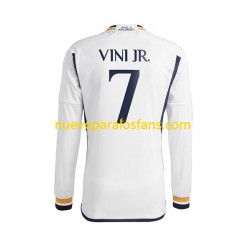 Camiseta de Fútbol Real Madrid Vinicius Junior 7 Hombre Casa 2023-2024 Manga Larga