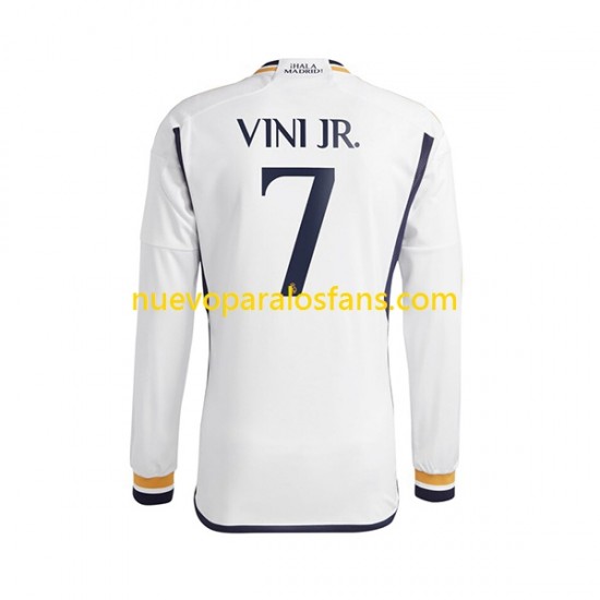 Camiseta de Fútbol Real Madrid Vinicius Junior 7 Hombre Casa 2023-2024 Manga Larga