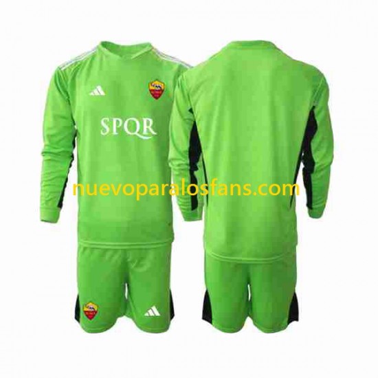 Camiseta de Fútbol AS Roma Portero Niño Exterior 2023-2024 Manga Larga