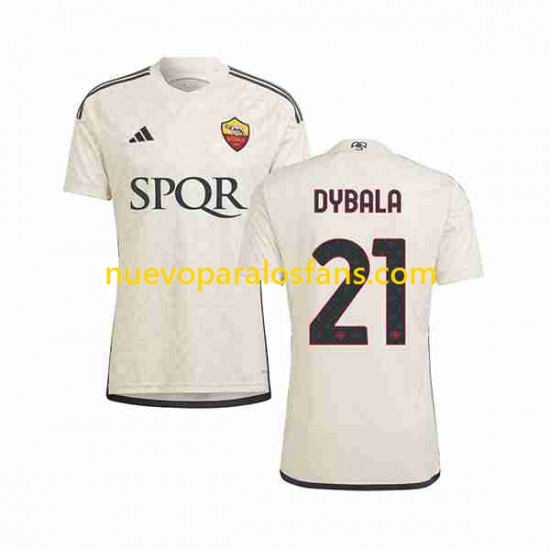 Camiseta de Fútbol AS Roma Paulo Dybala 21 Hombre Exterior 2023-2024 Manga Corta