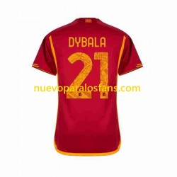 Camiseta de Fútbol AS Roma Paulo Dybala 21 Hombre Casa 2023-2024 Manga Corta