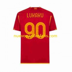 Camiseta de Fútbol AS Roma Romelu Lukaku 90 Hombre Casa 2023-2024 Manga Corta