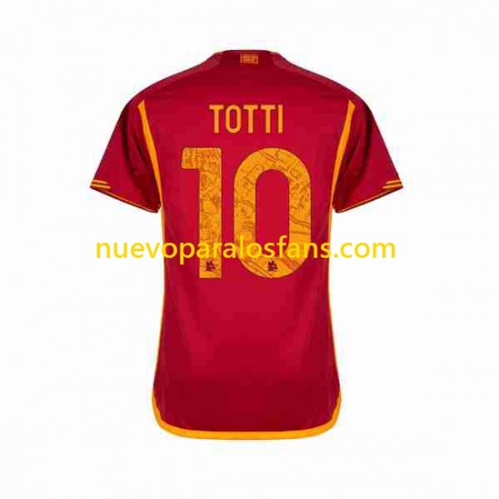 Camiseta de Fútbol AS Roma Totti 10 Hombre Casa 2023-2024 Manga Corta