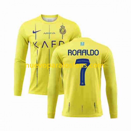 Camiseta de Fútbol Al-Nassr Ronaldo 7 Hombre Casa 2023-2024 Manga Larga