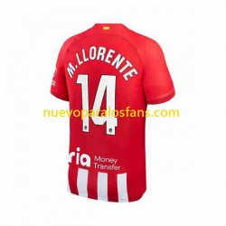 Camiseta de Fútbol Atlético Madrid 2 Marcos Llorente 14 Hombre Casa 2023-2024 Manga Corta