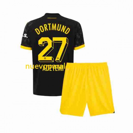 Camiseta de Fútbol Borussia Dortmund Karim Adeyemi 27 Niño Exterior 2023-2024 Manga Corta