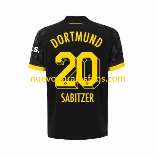 Camiseta de Fútbol Borussia Dortmund Marcel Sabitzer 20 Hombre Exterior 2023-2024 Manga Corta