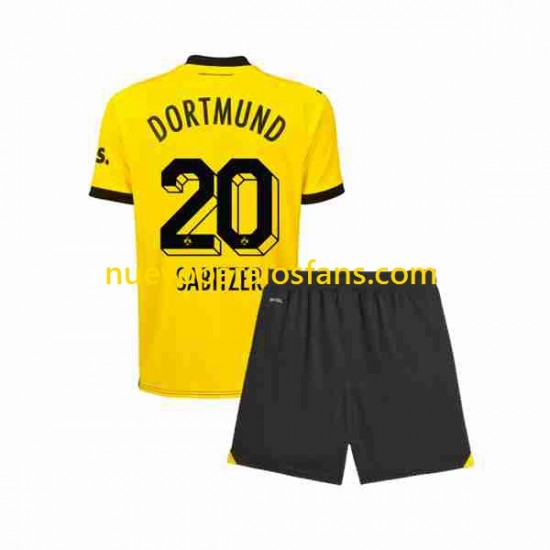 Camiseta de Fútbol Borussia Dortmund Marcel Sabitzer 20 Niño Casa 2023-2024 Manga Corta