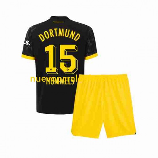 Camiseta de Fútbol Borussia Dortmund Mats Hummels 15 Niño Exterior 2023-2024 Manga Corta