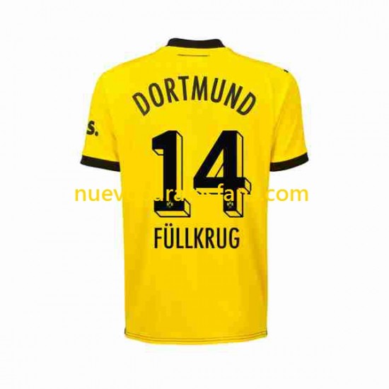 Camiseta de Fútbol Borussia Dortmund Niclas Fullkrug 14 Hombre Casa 2023-2024 Manga Corta
