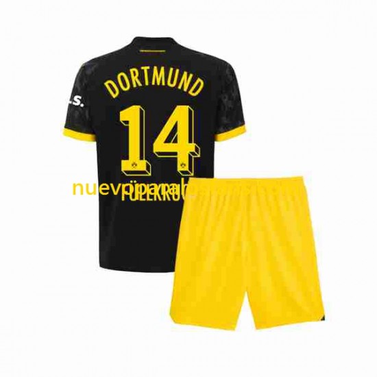 Camiseta de Fútbol Borussia Dortmund Niclas Fullkrug 14 Niño Exterior 2023-2024 Manga Corta