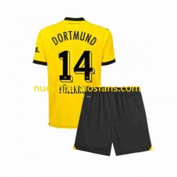 Camiseta de Fútbol Borussia Dortmund Niclas Fullkrug 14 Niño Casa 2023-2024 Manga Corta