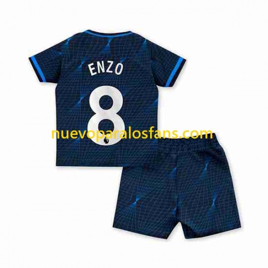 Camiseta de Fútbol Chelsea Enzo Fernandez 8 Niño Exterior 2023-2024 Manga Corta