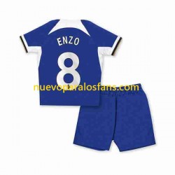 Camiseta de Fútbol Chelsea Enzo Fernandez 8 Niño Casa 2023-2024 Manga Corta
