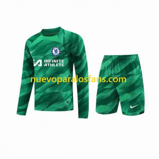 Camiseta de Fútbol Chelsea Portero Niño Tercera 2023-2024 Manga Larga
