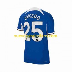 Camiseta de Fútbol Chelsea Moises Caicedo 25 Hombre Casa 2023-2024 Manga Corta