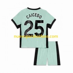 Camiseta de Fútbol Chelsea Moises Caicedo 25 Niño Tercera 2023-2024 Manga Corta