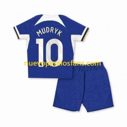 Camiseta de Fútbol Chelsea Mykhaylo Mudryk 10 Niño Casa 2023-2024 Manga Corta