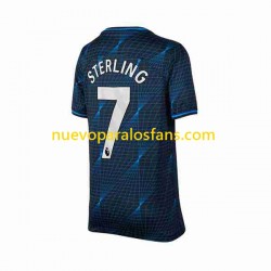 Camiseta de Fútbol Chelsea Raheem Sterling 7 Hombre Exterior 2023-2024 Manga Corta