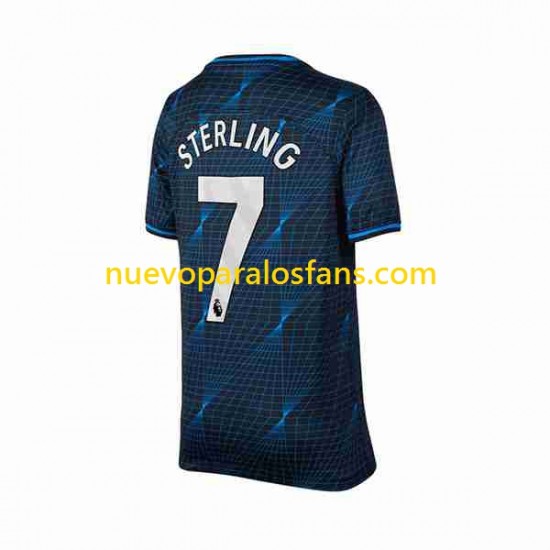Camiseta de Fútbol Chelsea Raheem Sterling 7 Hombre Exterior 2023-2024 Manga Corta