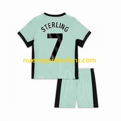 Camiseta de Fútbol Chelsea Raheem Sterling 7 Niño Tercera 2023-2024 Manga Corta