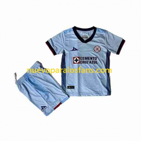 Camiseta de Fútbol Cruz Azul Niño Exterior 2023-2024 Manga Corta