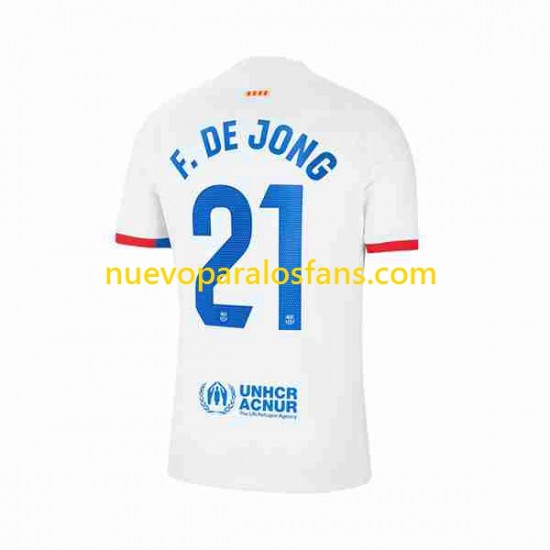 Camiseta de Fútbol FC Barcelona Frenkie de Jong 21 Hombre Exterior 2023-2024 Manga Corta